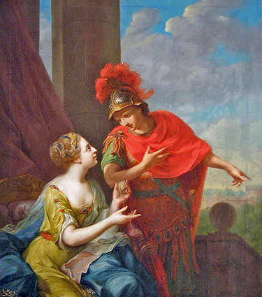 Иоганн Генрих Тишбейн, Ариадна помогает Тесею, давая ему клубок ниток, 1779 Johann Heinrich Tischbein - Ariadne Helping Theseus by Giving him a Ball of Thread, 1779